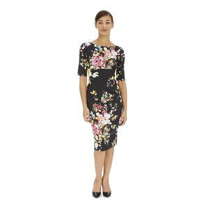 Pretty Dress Company Hepburn Pencil Dress in Seville, Black - UK 8 / US 4
